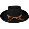imageLucky Brand Womens Ranger Hat  Wide Brim  Felt  Rancher  Americana  Western Inspired  Classic  Fashion  CowboyRhinestone Tie  Black