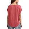 imageLucky Brand Womens Short Sleeve Sandwash Dolman TeeRed Bud