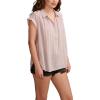 imageLucky Brand Womens Solid Short Sleeve Popover WSchiffliIris