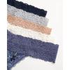 imageLucky Brand Womens Underwear  5 Pack Microfiber Stretch Lace Thong Panties SXLBlue IrisBrushGarderniaSilver SconceIndigo Blue Crescent Heights