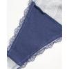 imageLucky Brand Womens Underwear  5 Pack Microfiber Stretch Lace Thong Panties SXLBlue IrisBrushGarderniaSilver SconceIndigo Blue Crescent Heights
