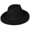 imageLucky Brand Womens Wool Fedora Wide Brim Adjustable Hat with Faux Suede Tie One Size Fits MostBlack