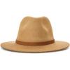 imageLucky Brand Womens Wool Fedora Wide Brim Adjustable Hat with Faux Suede Tie One Size Fits MostKhaki