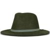 imageLucky Brand Womens Wool Fedora Wide Brim Adjustable Hat with Faux Suede Tie One Size Fits MostOlive