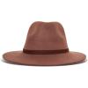 imageLucky Brand Womens Wool Fedora Wide Brim Adjustable Hat with Faux Suede Tie One Size Fits MostWhiskey