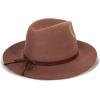 imageLucky Brand Womens Wool Fedora Wide Brim Adjustable Hat with Faux Suede Tie One Size Fits MostWhiskey