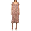 imageLucky Brand Womens Lace Trimmed Short Sleeve Midi DressTaupe Floral