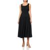 imageLucky Brand Womens Poplin Lace Trimmed Smocked Midi DressCaviar