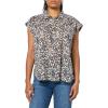 imageLucky Brand Womens Printed Short Sleeve Popover WSchiffliRaven Multi