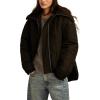 imageLucky Brand Womens Quilted Jacket with Ribbed CollarBlack