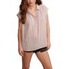 imageLucky Brand Womens Solid Short Sleeve Popover WSchiffliIris
