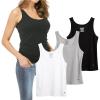imageLucky Brand Womens Tank Top  3 Pack Stretch Cotton Scoop Neck Ribbed Sleeveless TShirt Camiseta sin Mangas para MujerBlack
