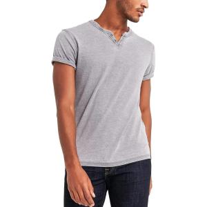 imageLucky Brand Mens Venice Burnout Notch Neck TeeFrost Grey