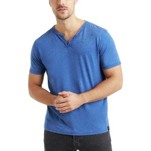 imageLucky Brand Mens Venice Burnout Notch Neck TeeMonaco Blue