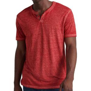 imageLucky Brand Mens Venice Burnout Notch Neck TeeRed Dahlia