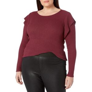 imageLucky Brand Rib Ruffle TopTawny Port