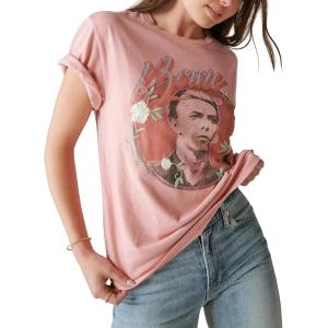 imageLucky Brand Womens Bowie Embroidery Boyfriend TeeRosette
