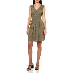 imageLucky Brand Womens Broomstick Button Front Mini DressDusty Olive