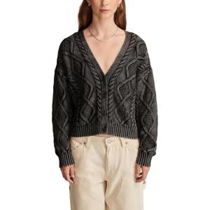 imageLucky Brand Womens Cable Stitch Long Sleeve CardiDark Black