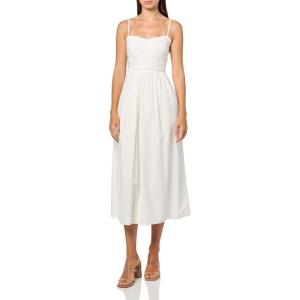 imageLucky Brand Womens Corset Poplin Midi DressBright White