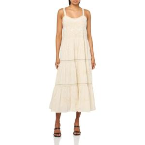 imageLucky Brand Womens Embroidered Lace Tiered Maxi DressCream