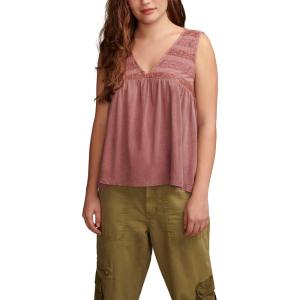imageLucky Brand Womens Lace Trim Mix Tunic TankRose Brown