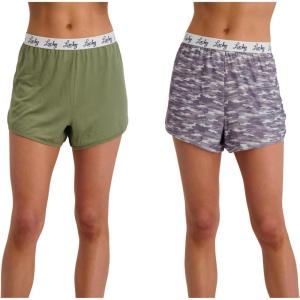 imageLucky Brand Womens Pajama Bottoms  UltraSoft 2 Pack Sleep and Lounge Sweat Shorts Cortos de Pijama para MujerGreenCamo