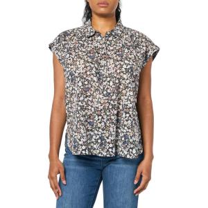 imageLucky Brand Womens Printed Short Sleeve Popover WSchiffliRaven Multi