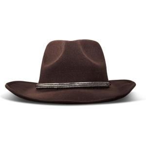 imageLucky Brand Womens Ranger Hat  Wide Brim  Felt  Rancher  Americana  Western Inspired  Classic  Fashion  CowboyCowboy W Beaded Band  Brown