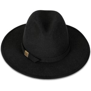 imageLucky Brand Womens Ranger Hat  Wide Brim  Felt  Rancher  Americana  Western Inspired  Classic  Fashion  CowboyRanger W Clip  Black