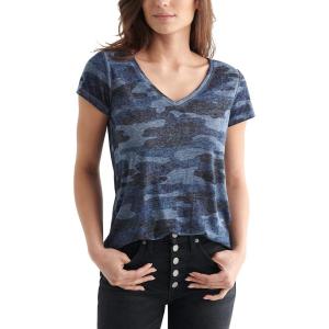 imageLucky Brand Womens Short Sleeve Camo Burnout TeeBlueMulti