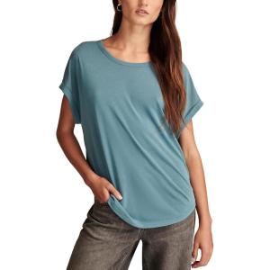 imageLucky Brand Womens Short Sleeve Sandwash Dolman TeeBlue Coral
