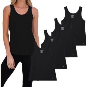 imageLucky Brand Womens Tank Top  4 Pack Stretch Cotton Scoop Neck Sleeveless TShirt Camiseta sin Mangas para MujerBlackBlackBlackBlack