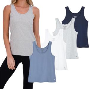 imageLucky Brand Womens Tank Top  4 Pack Stretch Cotton Scoop Neck Sleeveless TShirt Camiseta sin Mangas para MujerBlueGreySlateWhite