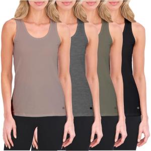 imageLucky Brand Womens Tank Top  4 Pack Stretch Cotton Scoop Neck Sleeveless TShirt Camiseta sin Mangas para MujerDark Green