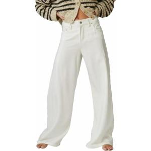 imageLucky Brand Womens Wide Leg Pleated Denim Luxe PalazzoSpring White
