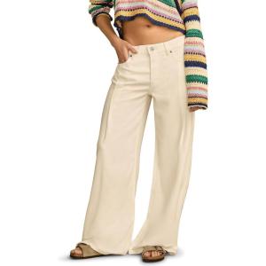 imageLucky Brand Womens Wide Leg Pleated Denim Luxe PalazzoSpring White Wash