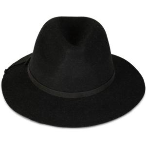 imageLucky Brand Womens Wool Fedora Wide Brim Adjustable Hat with Faux Suede Tie One Size Fits MostBlack