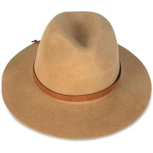 imageLucky Brand Womens Wool Fedora Wide Brim Adjustable Hat with Faux Suede Tie One Size Fits MostKhaki