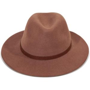 imageLucky Brand Womens Wool Fedora Wide Brim Adjustable Hat with Faux Suede Tie One Size Fits MostWhiskey