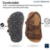 imageLucky Brand Toddler Unisex Baby Boy Blanc Double Strap Casual Toddlers Sandals with Hook and Loop Closure ToddlersBrown