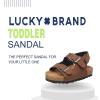 imageLucky Brand Toddler Unisex Baby Boy Blanc Double Strap Casual Toddlers Sandals with Hook and Loop Closure ToddlersBrown