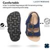 imageLucky Brand Toddler Unisex Baby Boy Blanc Double Strap Casual Toddlers Sandals with Hook and Loop Closure ToddlersNavy