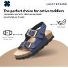 imageLucky Brand Toddler Unisex Baby Boy Blanc Double Strap Casual Toddlers Sandals with Hook and Loop Closure ToddlersNavy