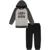 imageLucky Brand babyboys 2 Piece Fleece Hooded Jog SetHeather  Granite  Black