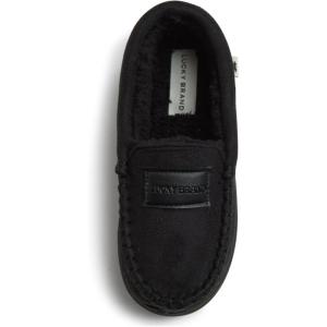 imageLucky Brand Boys Micro Suede Fuzzy Lined Moccasin Slippers for KidsBlack