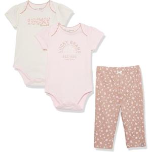 imageLucky Brand babygirls 3 Pieces Pant SetPinkEgretFawn