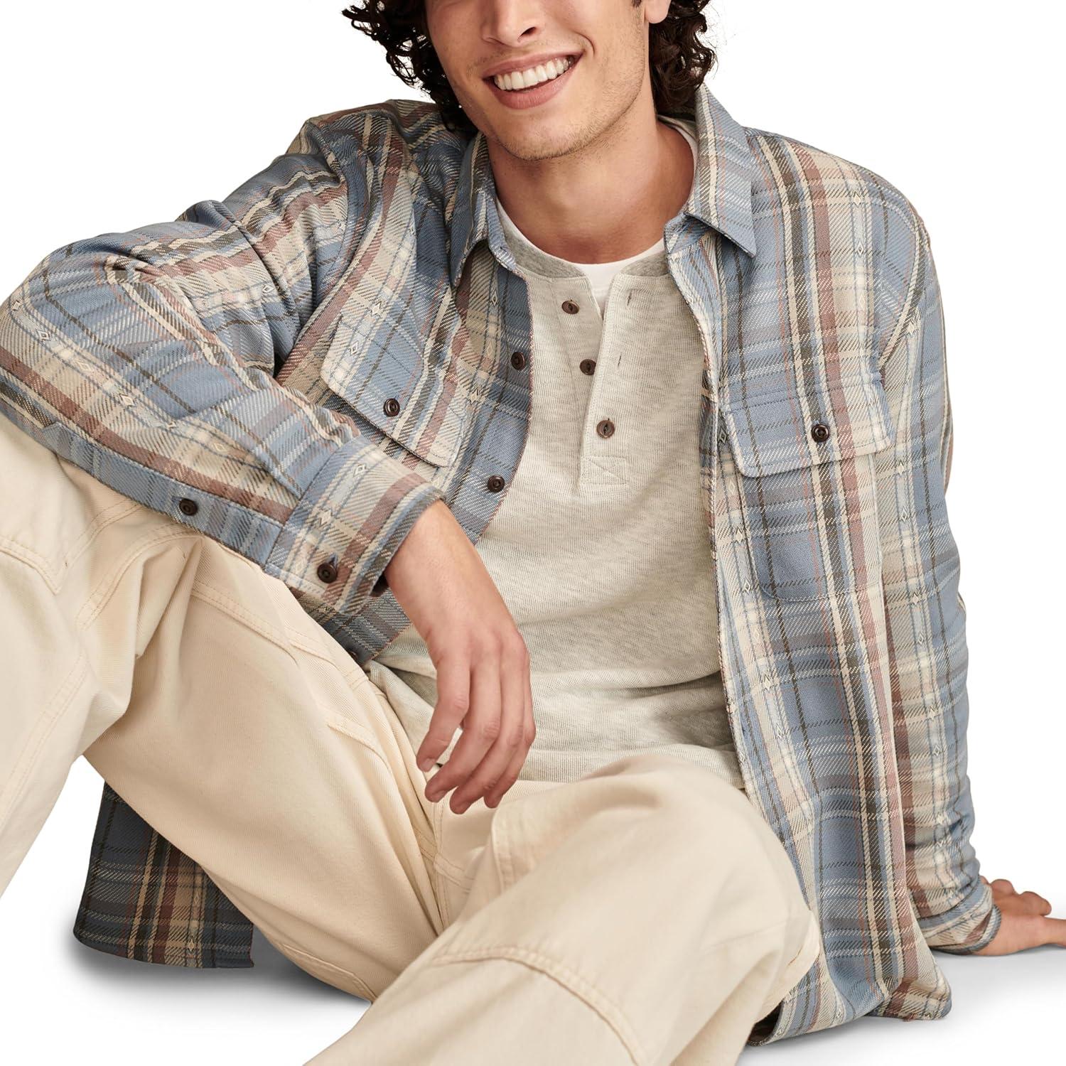 imageLucky Brand Mens Vintage Dobby Twill WorkshirtBlue Multi