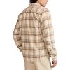 imageLucky Brand Mens Big Slub Twill Plaid Long Sleeve Utility ShirtBrown Multi