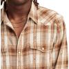 imageLucky Brand Mens Dobby Western Long Sleeve ShirtBrown Multi